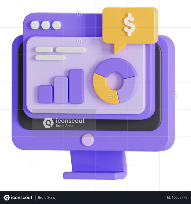 Finanzanalyse  3D Icon