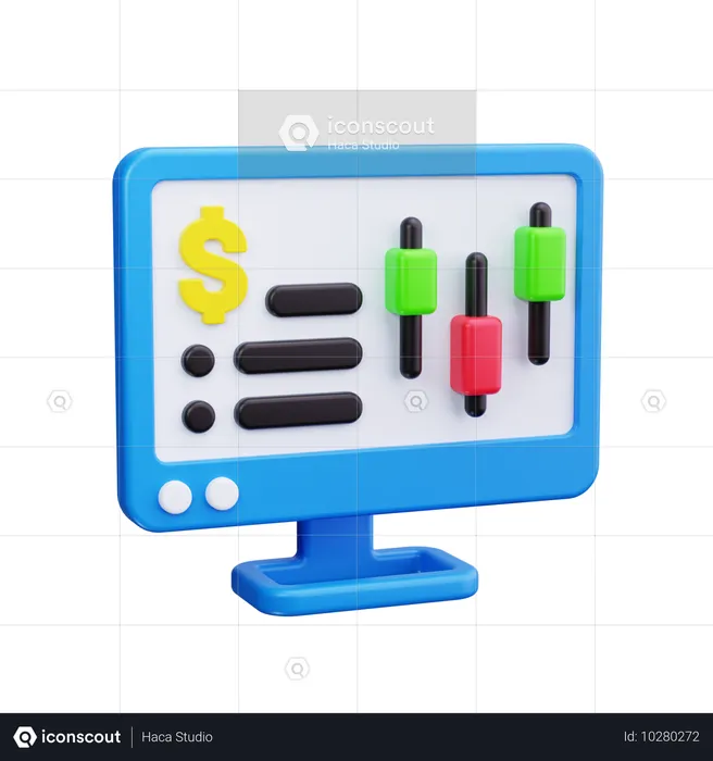 Finanzanalyse  3D Icon