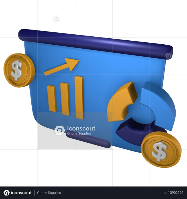 Finanzanalyse  3D Icon