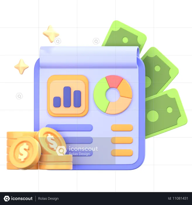 Finanzanalyse  3D Icon