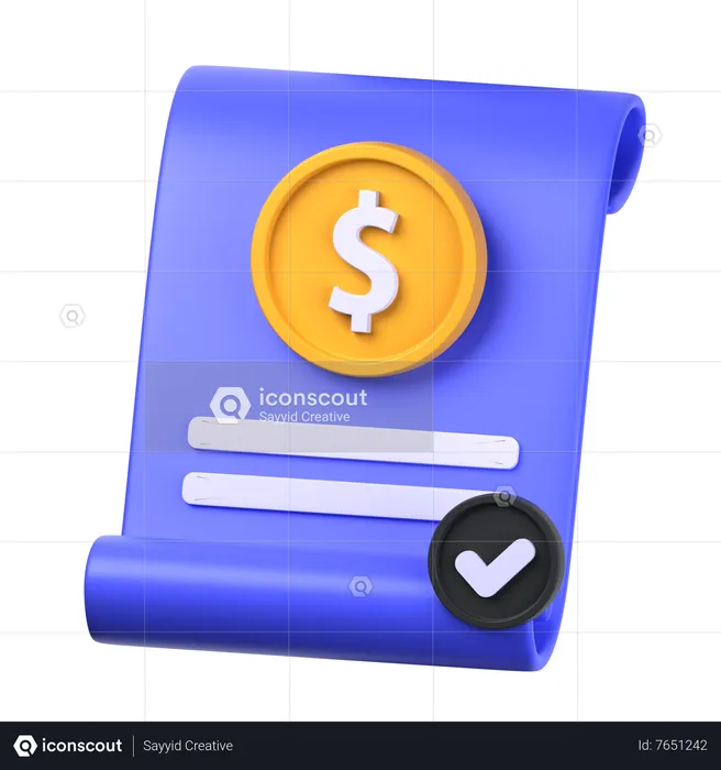 Finanzielle Vereinbarung  3D Icon