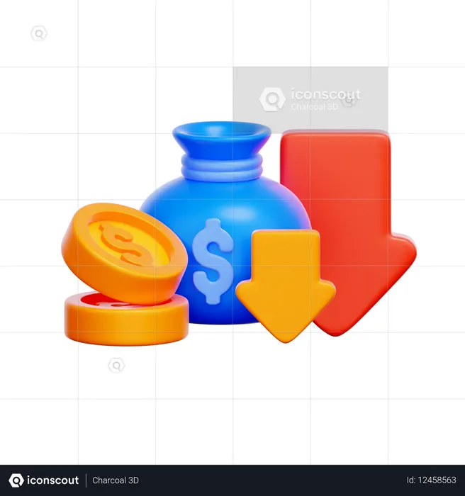 Finanzieller Verlust  3D Icon