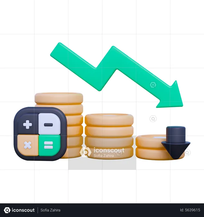 Finanzieller Verlust  3D Icon