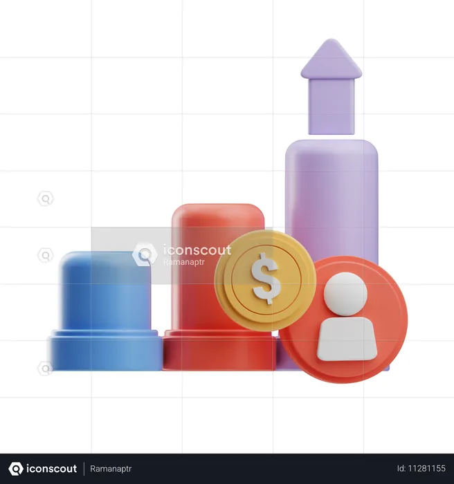 Finanzielles Wachstum  3D Icon