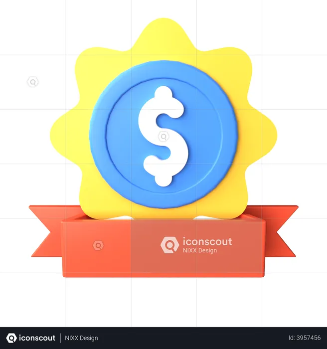 Finanzmedaille  3D Illustration