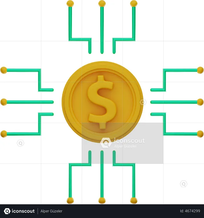 Finanznetzwerk  3D Illustration