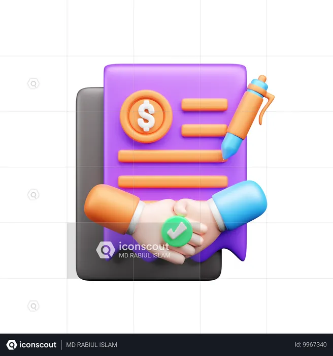 Finanzvertrag  3D Icon