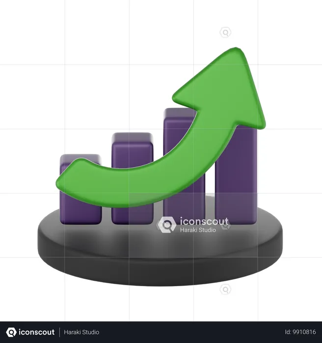 Diagramm zum finanziellen Wachstum  3D Icon