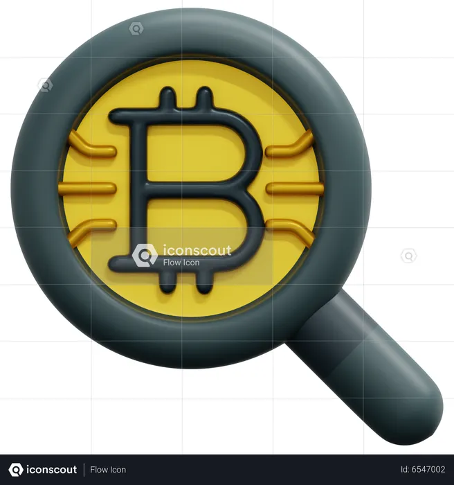 Find Bitcoin  3D Icon