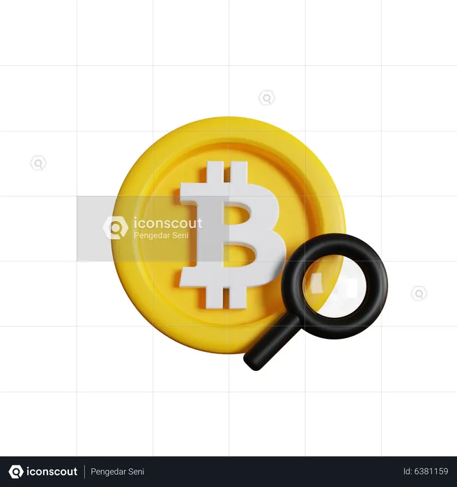 Find Bitcoin  3D Icon