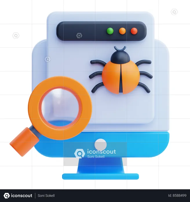 Find Bug  3D Icon