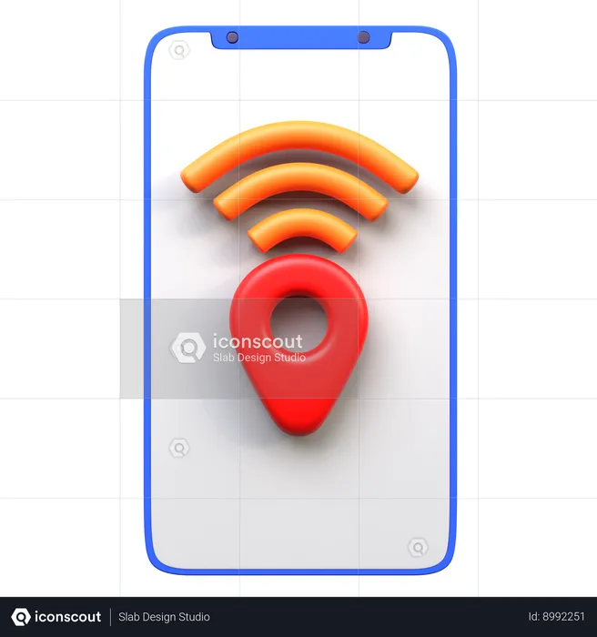 Find Mobile Location  3D Icon