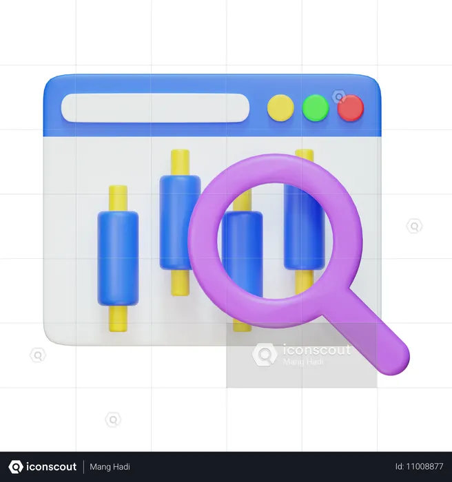 Find Stocks  3D Icon