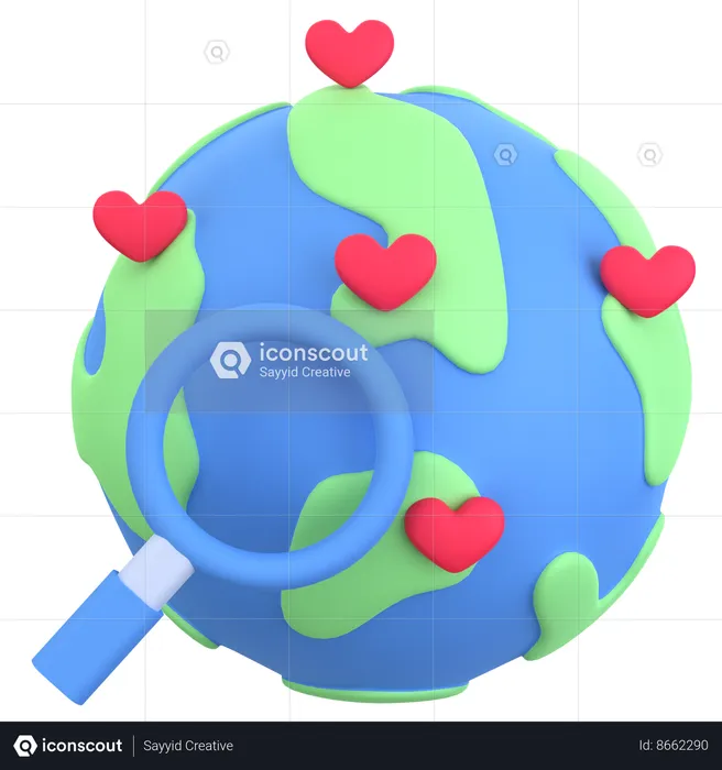 Finding Love Online  3D Icon