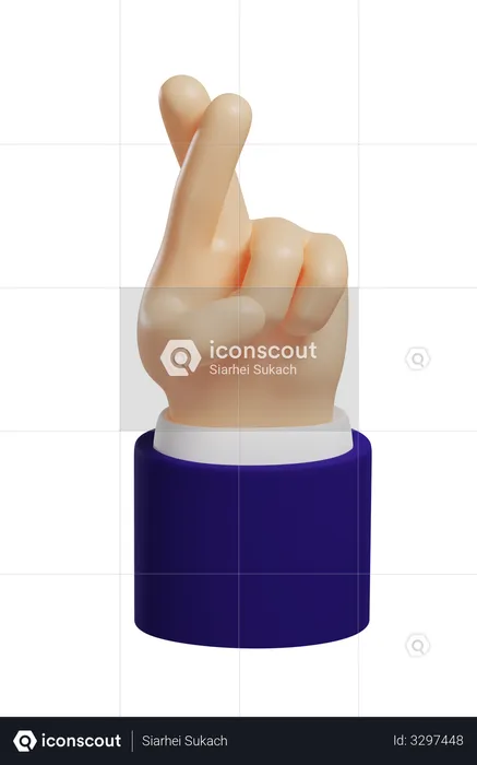 Finger Crossed Hand Gesture  3D Illustration