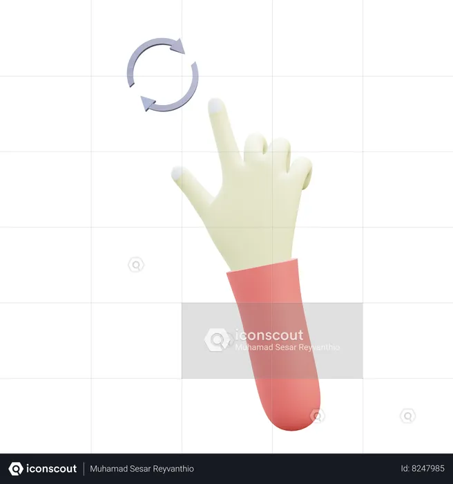 Geste „Finger drehen“  3D Icon