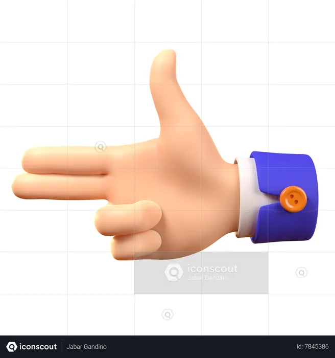 Finger Gun Hand Gesture  3D Icon