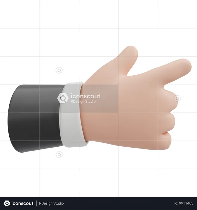 Handbewegung mit dem Finger in die richtige Richtung  3D Icon