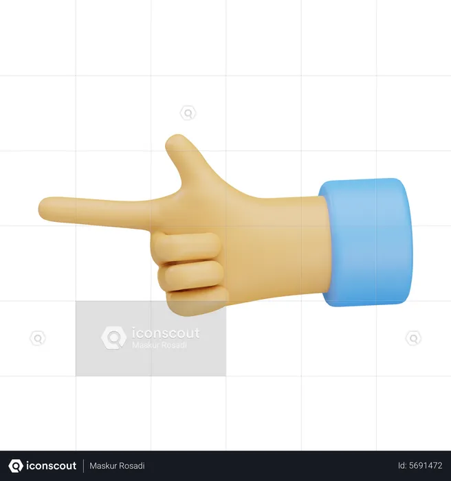 Finger left hand gesture  3D Icon