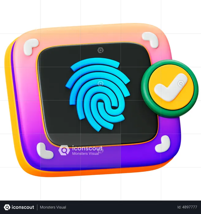 Finger Print Authentication  3D Icon