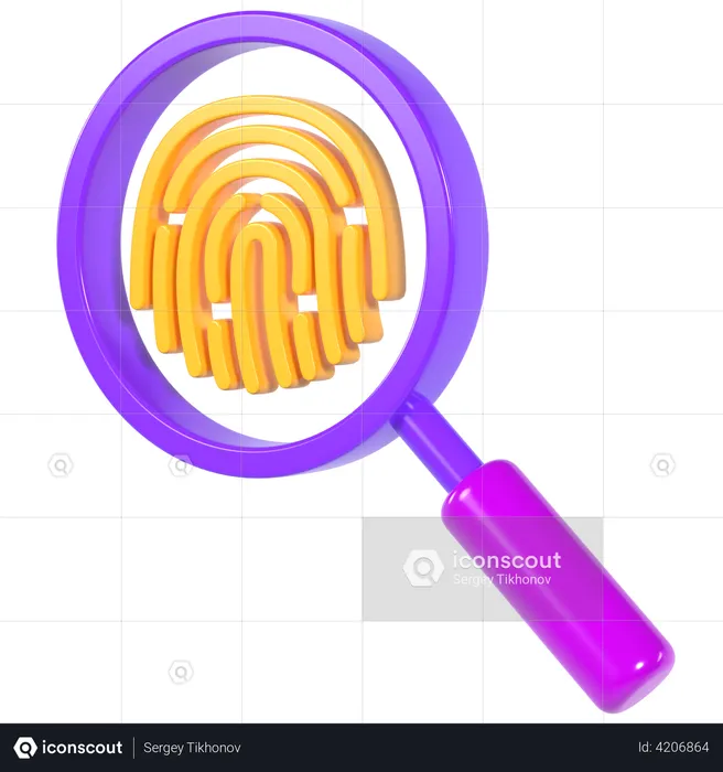 Finger Print scanner  3D Illustration