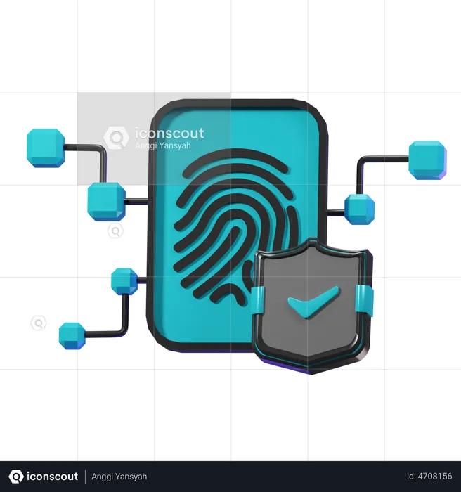 Finger Print Security  3D Illustration