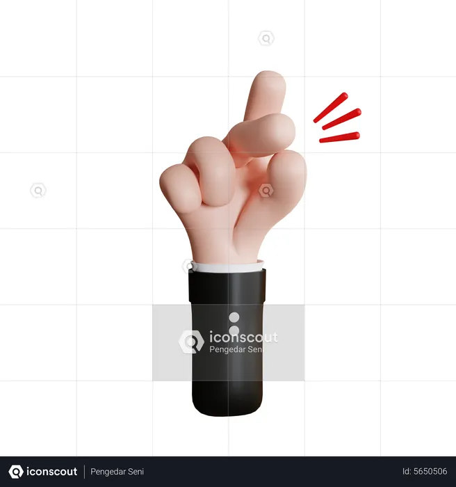 Finger Snap Hand Gesture  3D Icon