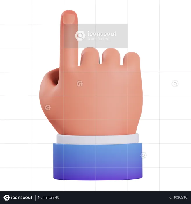 Finger up gesture  3D Illustration
