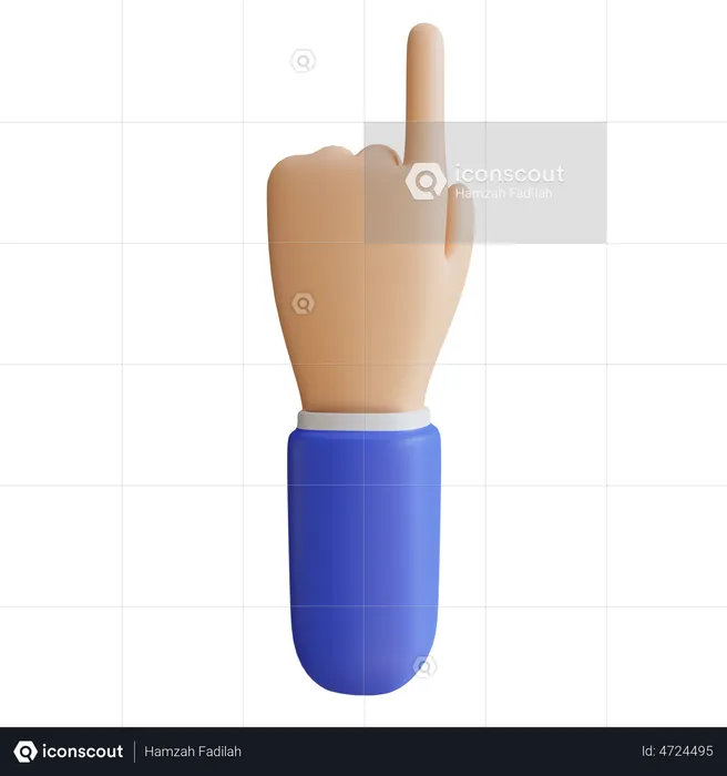 Finger Up Gesture  3D Illustration