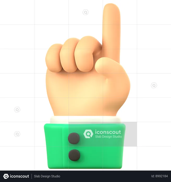 Finger Up Hand Gesture  3D Icon