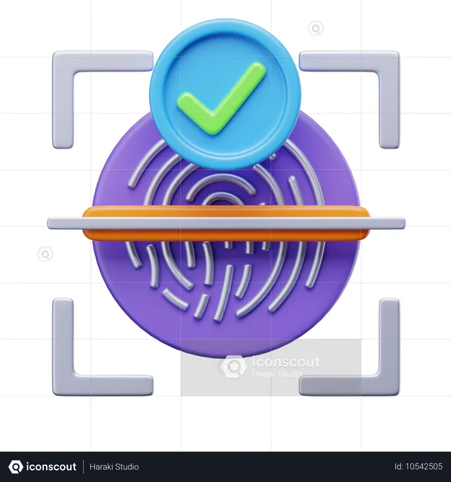 Fingerabdruck akzeptiert  3D Icon