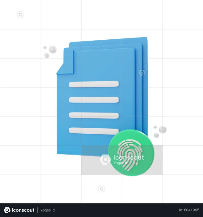 Fingerabdruck in Datei  3D Icon