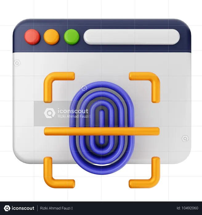 Fingerabdruck Internetsicherheit  3D Icon