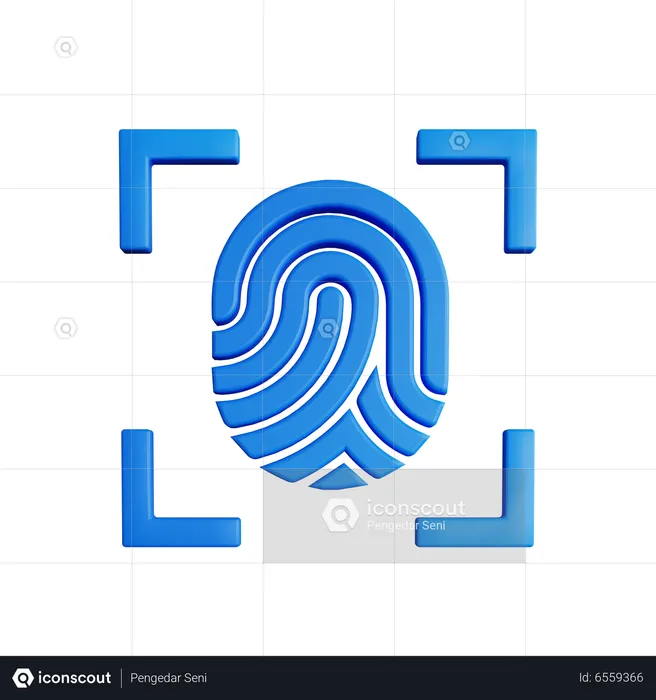 Fingerabdruck-Scan  3D Icon