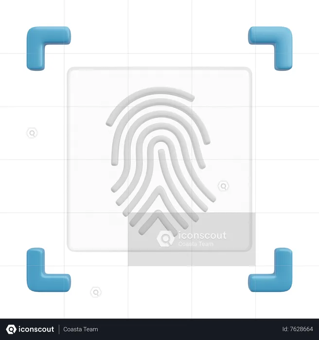 Fingerabdruck-Scan  3D Icon