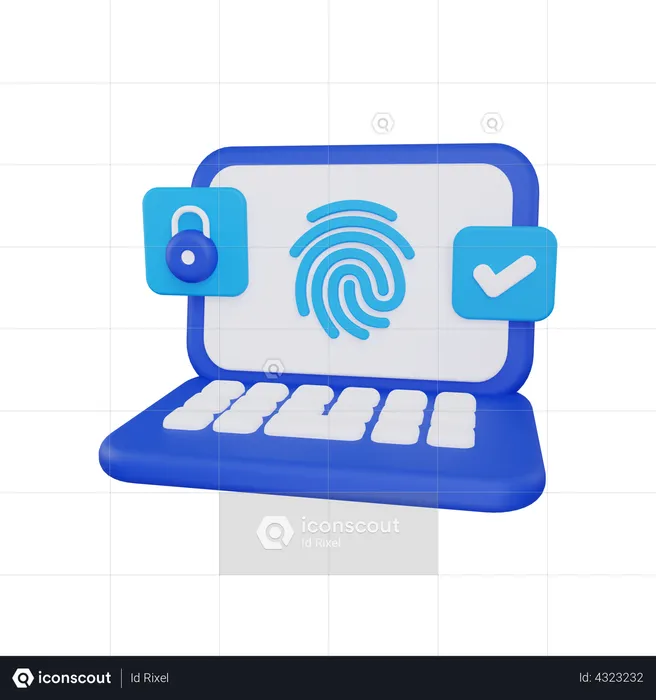 Fingerprint access  3D Illustration
