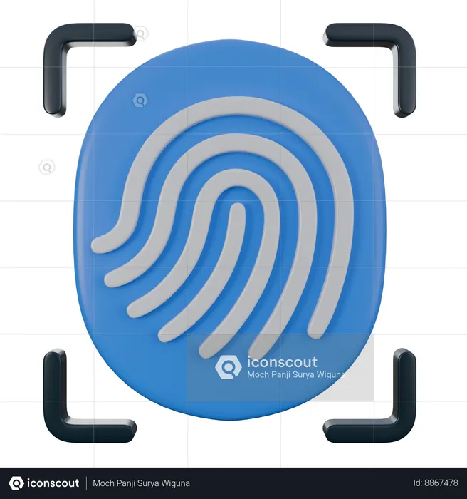 Fingerprint Authentication  3D Icon