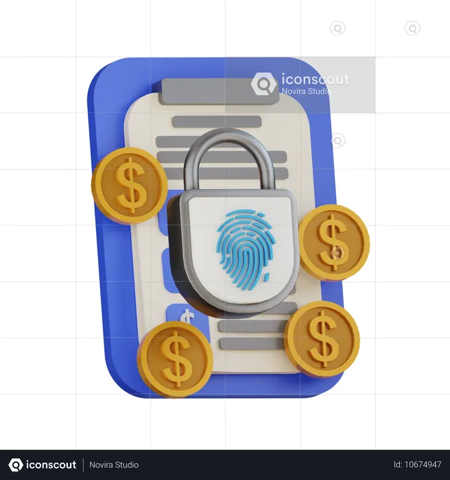 Fingerprint authentication  3D Icon