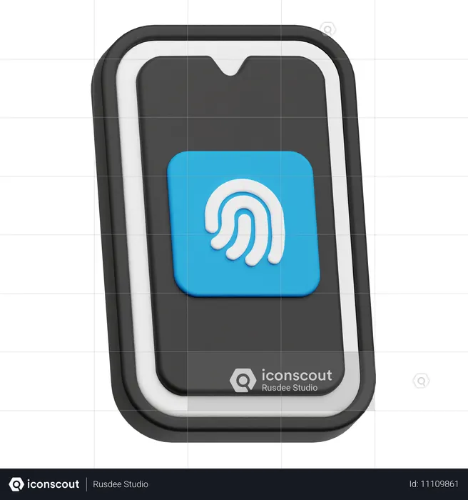 Fingerprint authentication  3D Icon