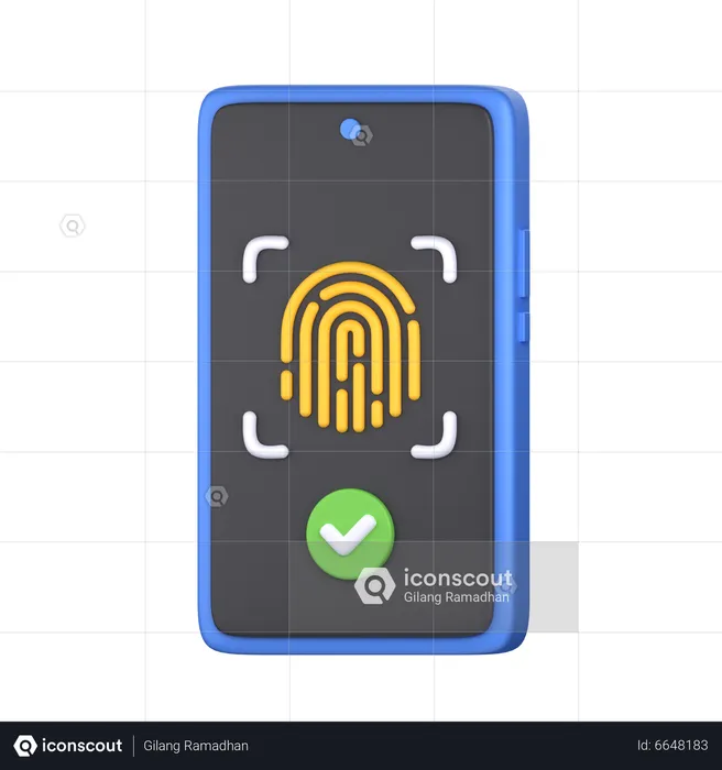 Fingerprint Authentication  3D Icon