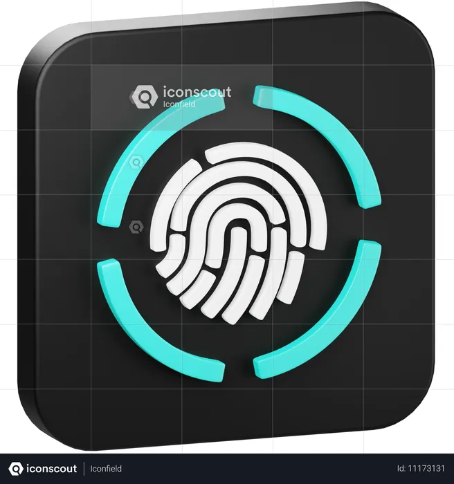 Fingerprint Authentication  3D Icon