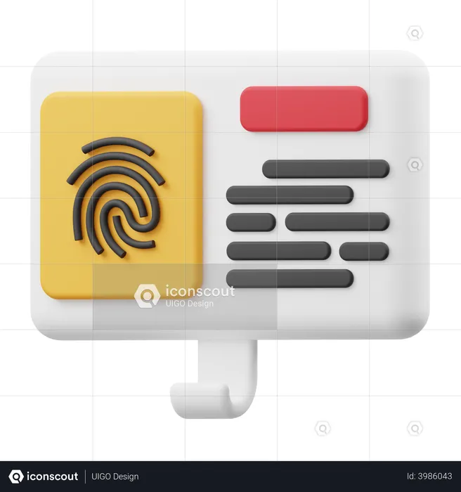Fingerprint Authentication  3D Illustration