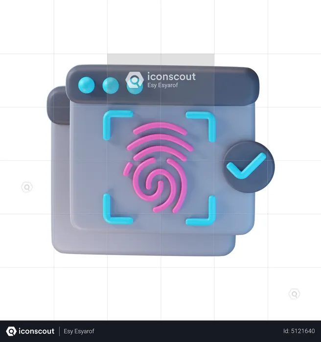 Fingerprint Authentication  3D Icon