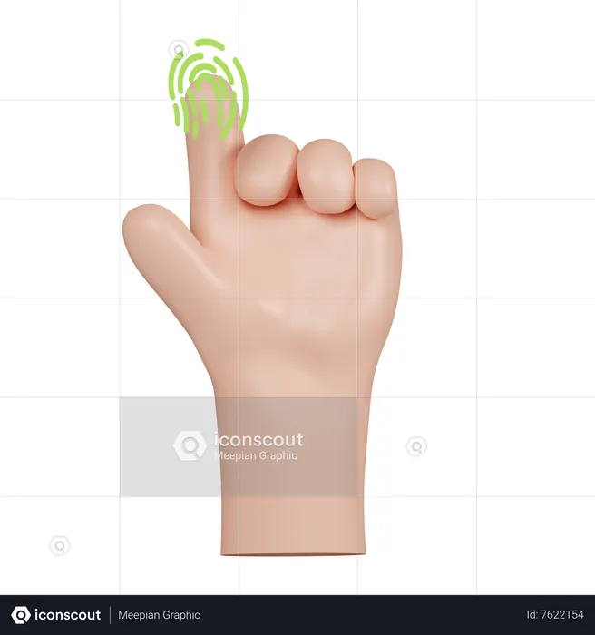 Fingerprint Click Emoji 3D Icon
