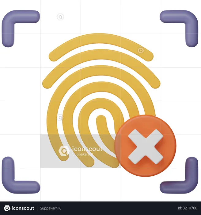 Fingerprint Denied  3D Icon