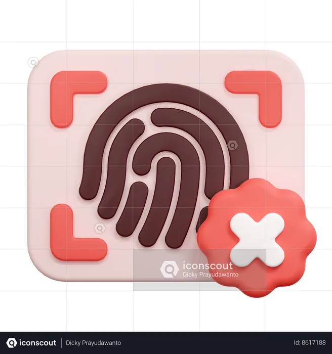 Fingerprint denied  3D Icon