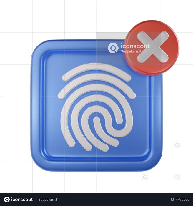 Fingerprint Denied  3D Icon