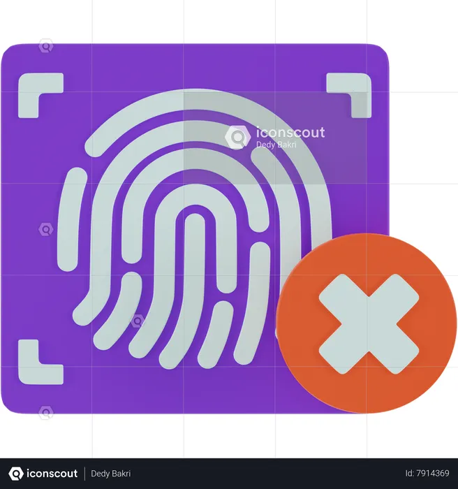 Fingerprint Deniend  3D Icon