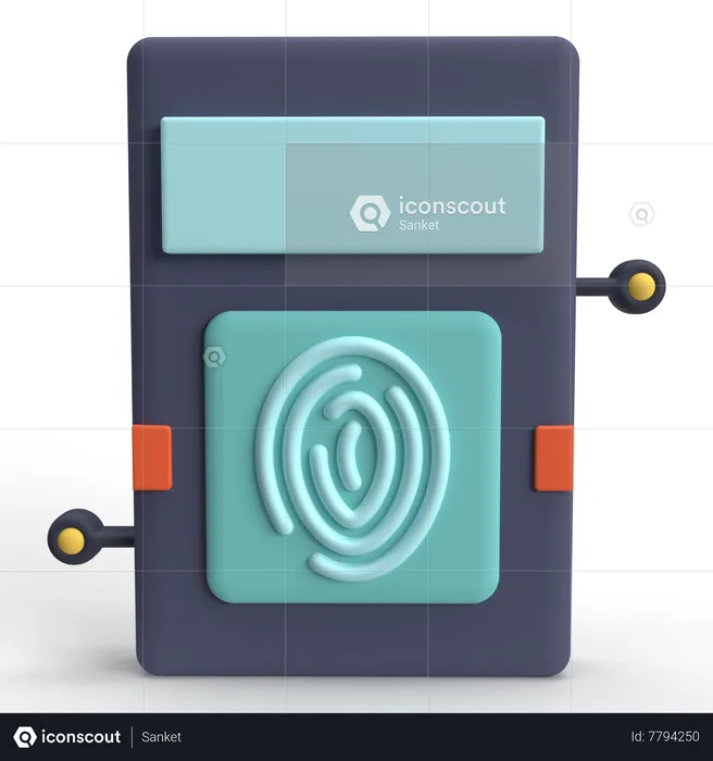 Fingerprint Door  3D Icon