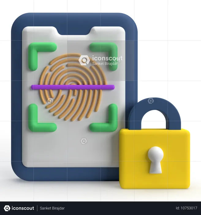 Fingerprint Identification  3D Icon